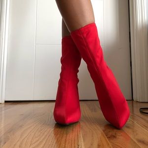 Anne Michelle Shoes - Red sock boot style heels Anne Michelle Shoes - Red sock boot style heels